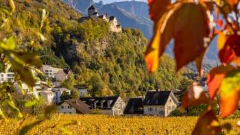 Vue sur le château de Vaduz dans une ambiance automnale