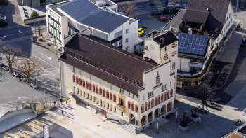 Vue aérienne de la mairie de Vaduz 