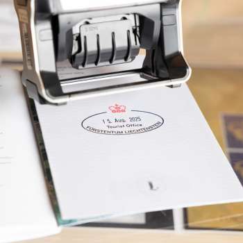 Tampon souvenir, disponible au Liechtenstein Center à Vaduz