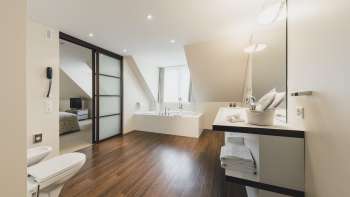 Salle de bains à l'hôtel Residence