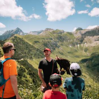 Famille lors de l'expérience de l'aigle