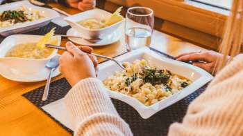 Détail de Käsknöpfle au restaurant Edelweiss