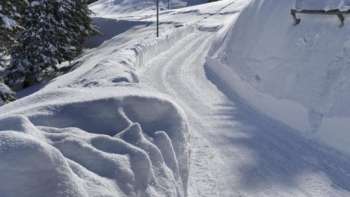 Piste de luge Sücka au milieu d'un paysage de neige dans la forêt