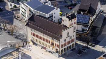 Vue aérienne de la mairie de Vaduz 
